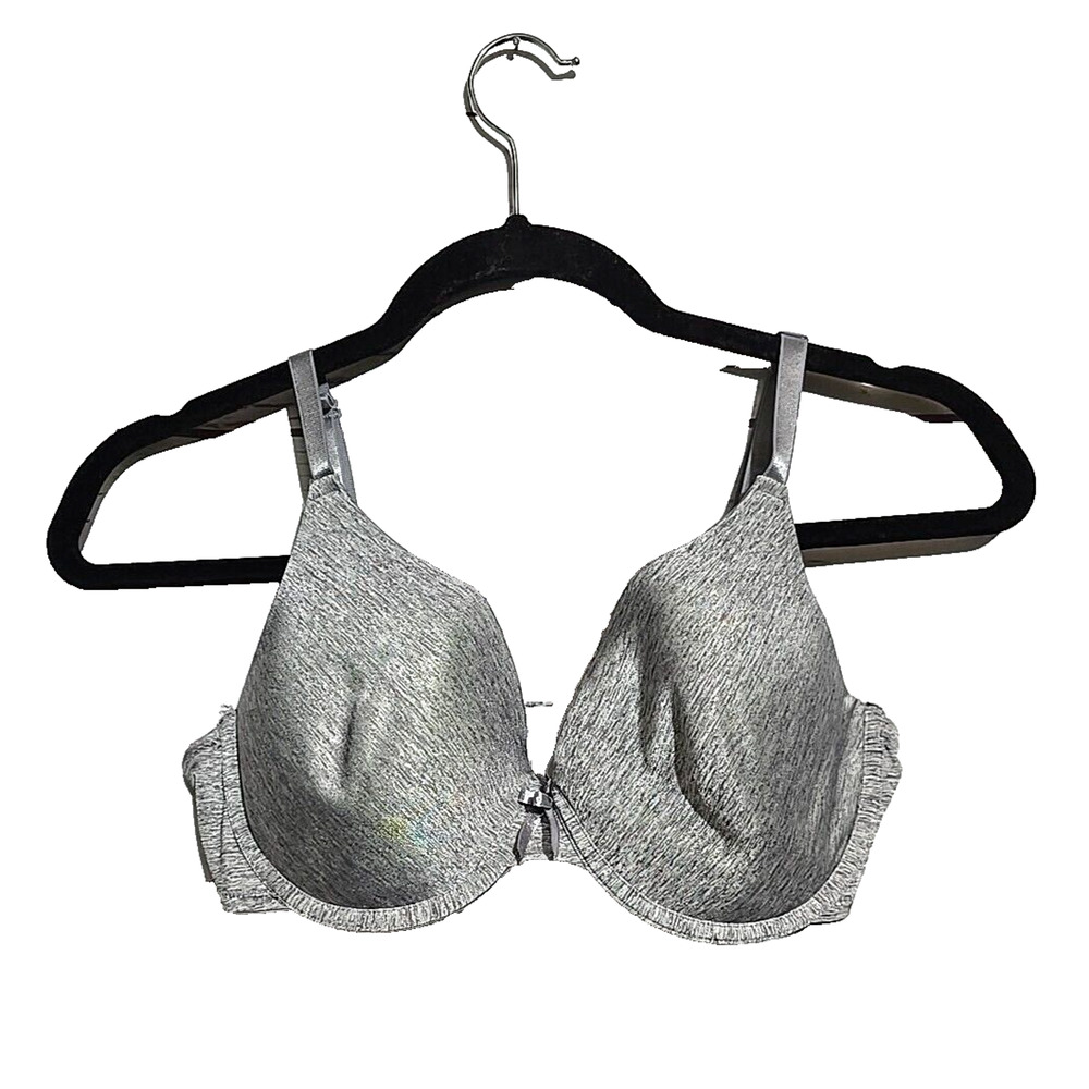 Gray Full Coverage Comfort Adjustable Straps Underwire T-Shirt‎ Bra Size 38C